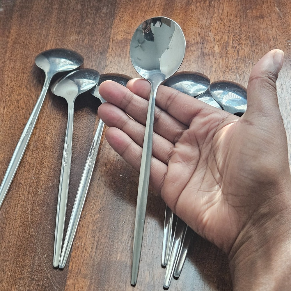 Iced Tea Spoons Set of 7, 8Inch Long Handle Stainless Steel Stirring Spoons - Picture 3 of 5